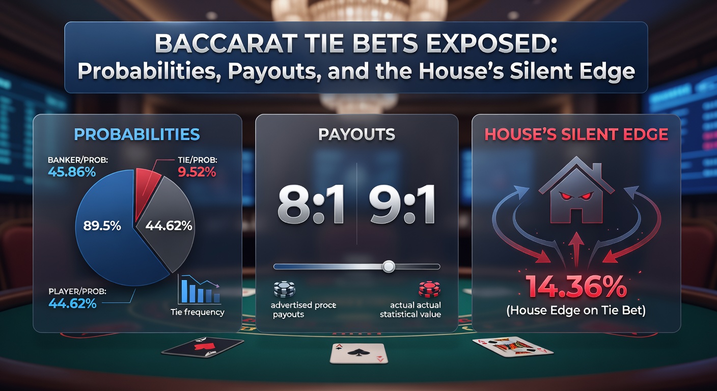 Vergleichstabelle von House Edges für Player, Banker und Tie Bets in verschiedenen Baccarat-Varianten