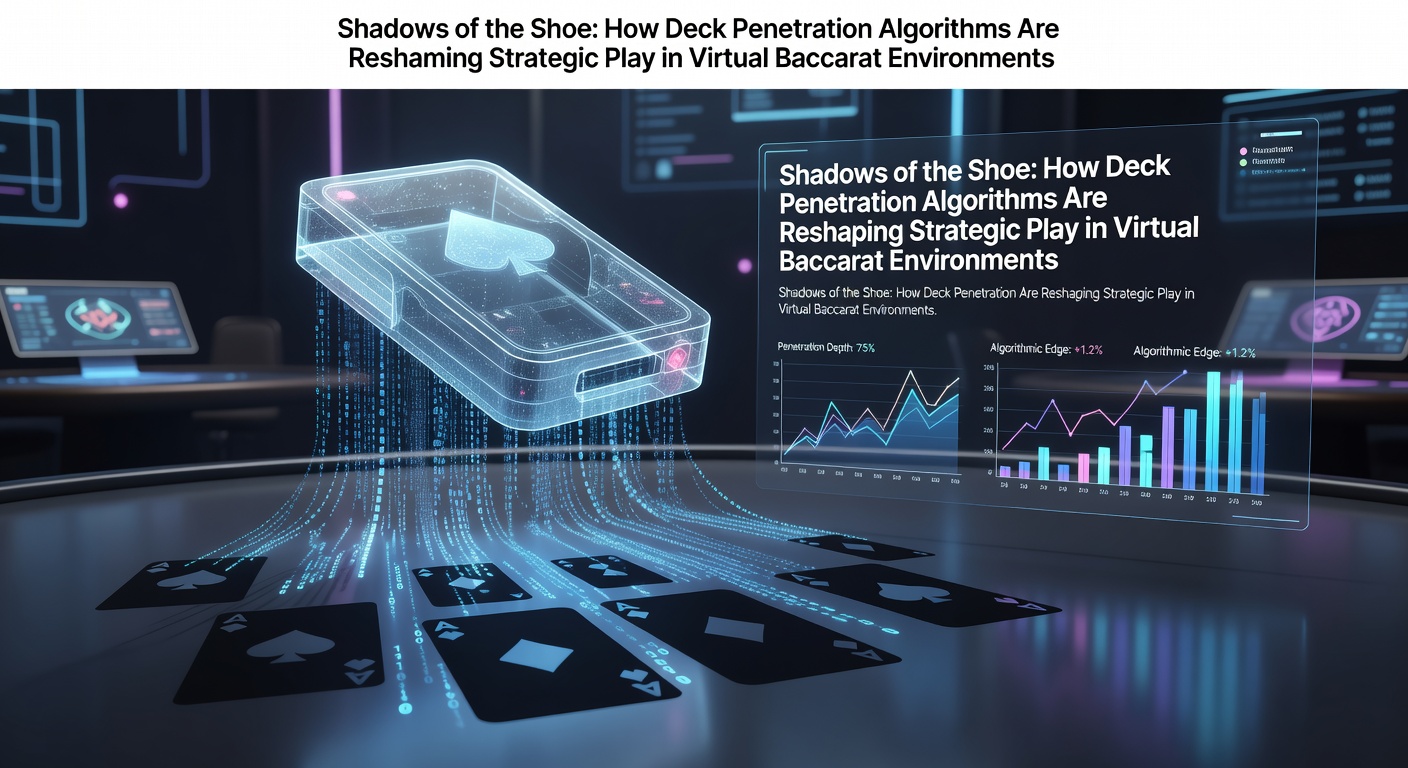 Darstellung eines virtuellen Baccarat-Tisches mit Deck-Penetration-Visualisierung und algorithmischen Schuh-Simulationen